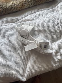 White adidas slides