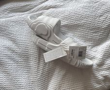 White adidas slides