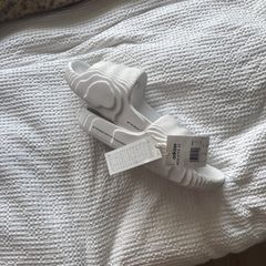 White adidas slides