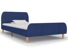 Bed Frame Blue Fabric 90x190 cm
