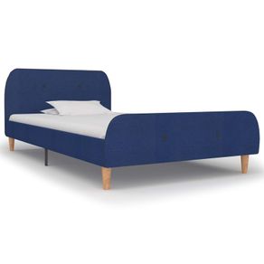 Bed Frame Blue Fabric 90x190 cm