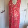 Libra Coral Lace Midi Dress Size 12 Nude Lining Occasion Wedding Guest Image 3