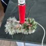 Vintage Christmas Welcome Candle Light Working  Robin & Holly Log Base Image 2