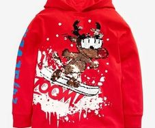 Next Sequins Hooded Christmas Top Age 9 yrs