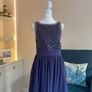 Navy and Silver Sequin Long Dress Size UK 14 / EU 42 Image 8