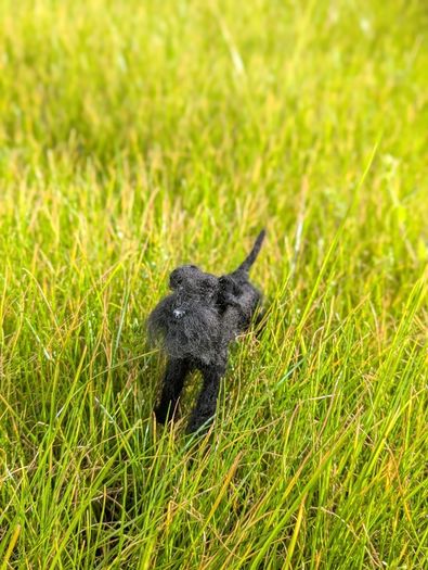 Handmade Felt Schnauzer (Woollen Black Dog)