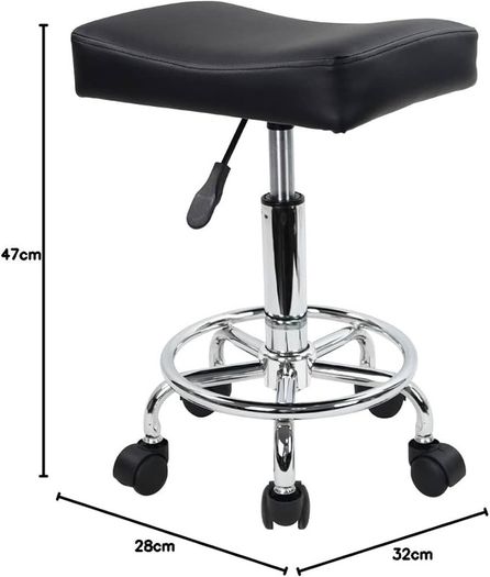 NEW SALE | Square Rolling Stool PU Leather Height Adjustable Swivel Massage SPA Salon Stools Task Chair with Wheels