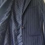 Navy Pinstripe Wool Blazer Image 2