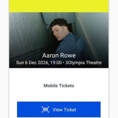 Aaron Rowe SINGLE Seated Ticket