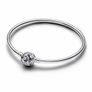 Pandora Silver Bangle Moments Encircled Rose Clasp Image 3