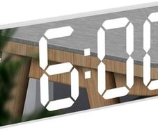 NEW SALE | LED Digital Mirror Alarm Clock with Temperature & Date Calendar for Bedside, Bedroom, Office, Snooze, Adjustable Brightness