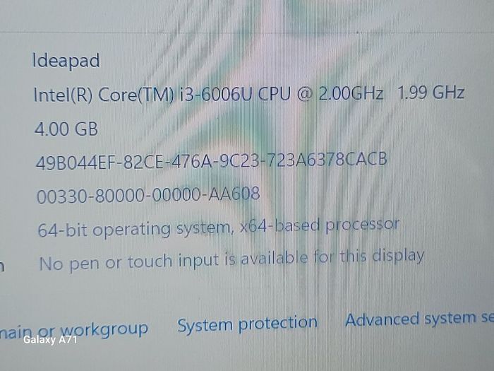 Lenovo Ideapad 310-151SK, Intel Core i3-6006U CPU, 2.00GHz, 4GB Ram, 238GB SSD, Windows 11 Pro, Microsoft Edge, Chrome