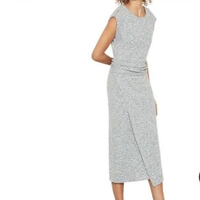 Mint Velvet Grey Jersey Wrap Waist Midi Dress