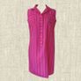 VINTAGE 1960s pink wool stripe mod shift dress. S M 10-12. Made in Ireland by John Hagarty Image 2