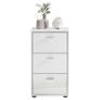 FMD Bedside Table with 3 Drawers High Gloss White Image 2