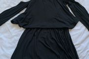 Black cold shoulder dress