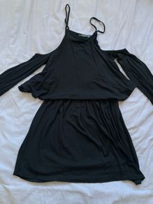Black cold shoulder dress