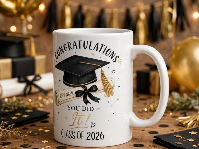 Personalised Graduation Mug - Add Any Name - Class of 2026