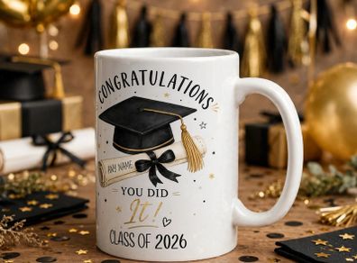 Personalised Graduation Mug - Add Any Name - Class of 2026