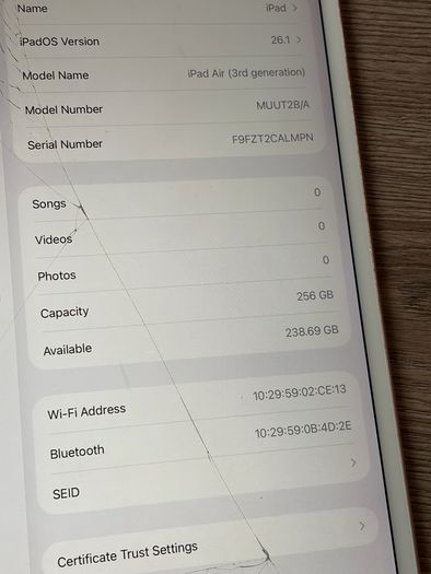 Ipad air  256gb