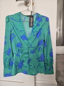 green and blue shirt size 8