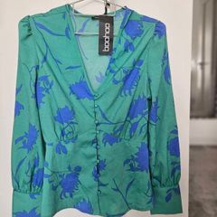 green and blue shirt size 8