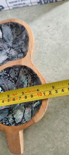 Handcrafted  Wood Bowl Shell Inlays