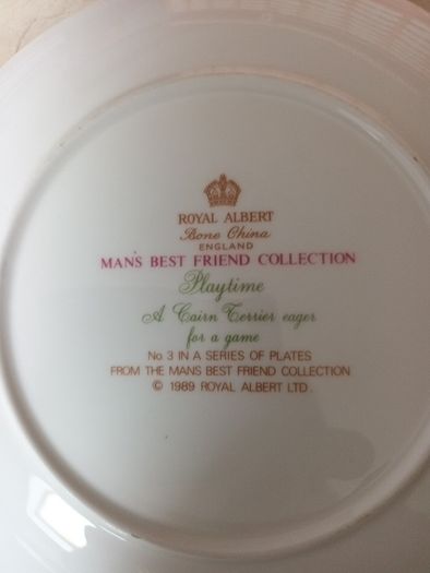 Royal  Albert - Man's Best Friend Collection  Plate - "Playtime"