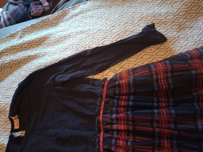 name it navy and check dress