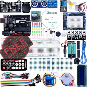 NEW SALE | UNO R3 Project Super Starter Kit Compatible with Arduino IDE with Tutorial, 5V Relay, UNO R3 Board, Power Supply Module, Servo Motor, Prototype Expansion Board