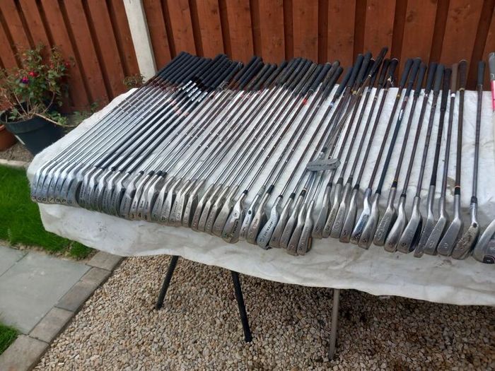 A selection of Golf clubs. Right handed clubs