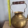 Vintage Etched Brass Teapot with Wooden Handle, Decorative Gold Teapot Image 10