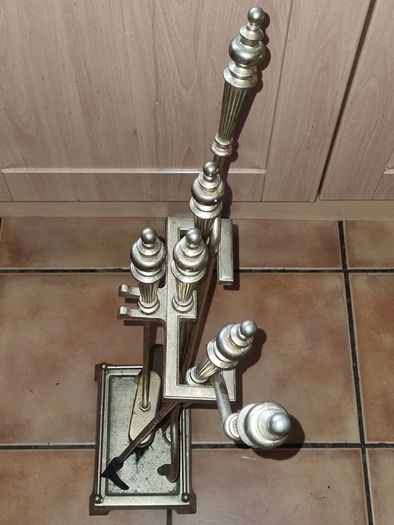 Classic brass fireplace accessories set