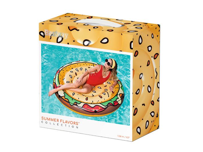 Inflatable Air Mattress Burger Pool Lounge 158 cm