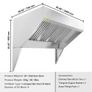 Commercial Exhaust Hood, 8FT Food Truck Hood Exhaust, 201 Stainless Steel Concession Trailer Hood with 4 Detachable U-shaped Grid Oil Filter Mesh Image 4