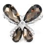 Smoky quartz & topaz silver Butterfly ring Image 2