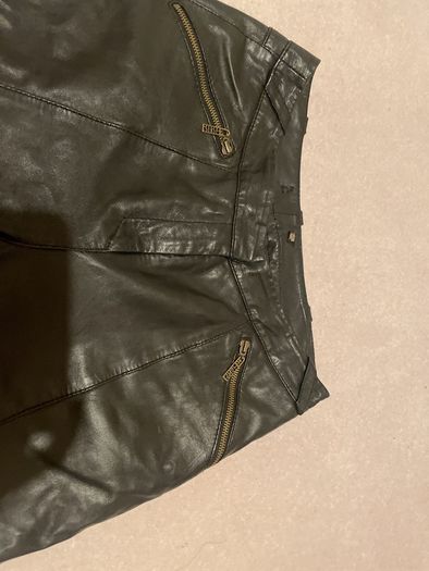 Ladies black real leather trousers Size 12