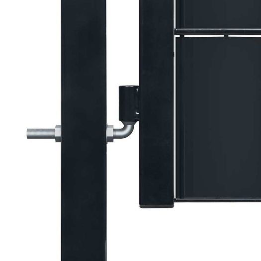 Fence Gate PVC and Steel 100x81 cm Anthracite