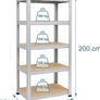 Heavy-Duty Shelving Unit, 5 Tiers, HWD: 200 x 90 x 60 cm, Silver up to 875 kg, basement & garage, storage rack, steel Image 3