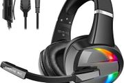 Gaming Headset for PS4 PS5 Xbox One PC Switch PS4 Headset with Noise Cancelling Mic, 3D Surround Sound Over Ear Gaming Headphones with RGB Light 3.5mm Jack (FREE POSTAGE)
