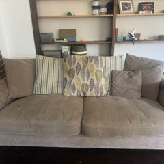Three-seater fabric sofa
