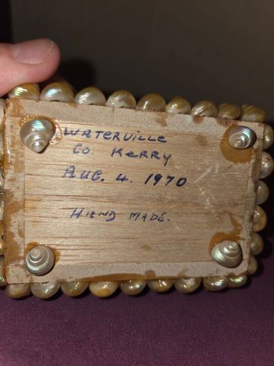 1970's Irish hand made Sea Shell Trinket Box
