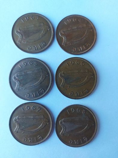 6 x 1d penny's 1963 / 64 / 65 / /66 / 67 / 68