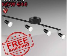 NEW SALE | 4 Way GU10 6W Ceiling Light Fitting, Spot Light Ceiling Spotlight Swiveling Lamp Light Bases Angle Adjustable for Kitchen Bedroom Living Room and Showroom