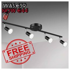 NEW SALE | 4 Way GU10 6W Ceiling Light Fitting, Spot Light Ceiling Spotlight Swiveling Lamp Light Bases Angle Adjustable for Kitchen Bedroom Living Room and Showroom