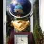 Vintage  Stone  global shape turnable 3 sides with clock, thermometer and hydrometer H 21" Image 8
