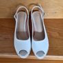 Womens white peeptoe wedges Image 2