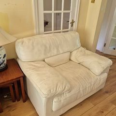 cream armchair