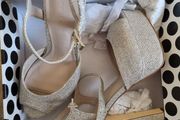 Gold silver high heels