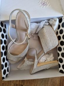 Gold silver high heels